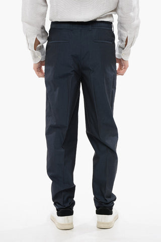 CC COLLECTION Wool and Cotton-blended Pants with Drawstring