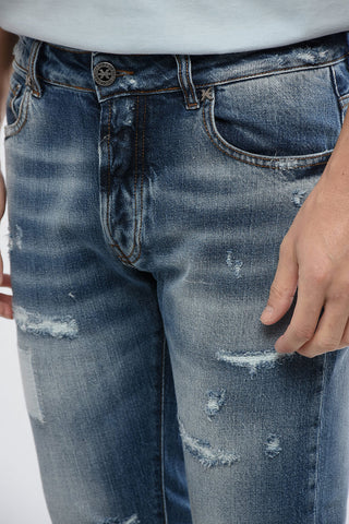 Slim Fit Jeans AP Distressed Effect 16 cm
