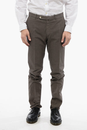 ID Pantaloni in Cotone con Motivo Pied de Poule