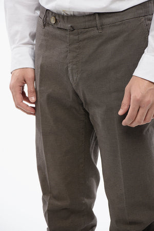 ID Pantaloni in Cotone con Motivo Pied de Poule