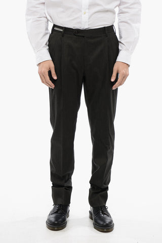 Double-pleated Slim Fit Virgin Wool Pants
