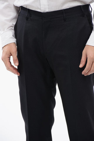 CC COLLECTION Wool-blended Pants with Dolka Pot Pattern