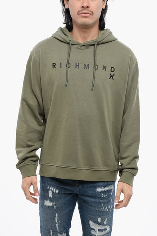 Brushed Cotton Hoodie With Printed Logo