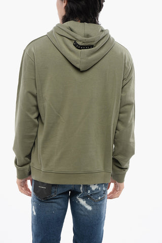 Brushed Cotton Hoodie With Printed Logo