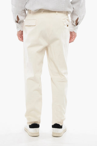 Cotton Flannel Pants with Pinstriped Motif