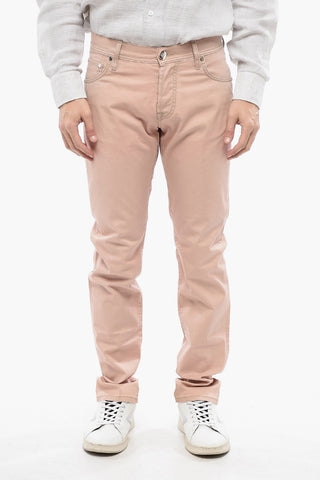 ID Pantaloni 5 Tasche in Cotone Stretch con Passanti