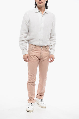 ID Pantaloni 5 Tasche in Cotone Stretch con Passanti