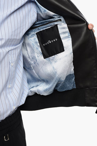 Bomber In Pelle MUZAN Con Dettagli Borchie