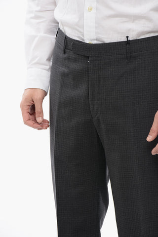 CC COLLECTION Hose aus reiner Schurwolle mit Karomuster
