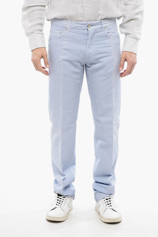 ID 5-Pocketed Linen Blend Pants with Belt Loops