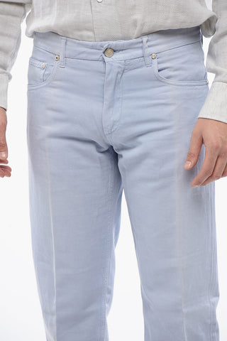ID 5-Pocketed Linen Blend Pants with Belt Loops
