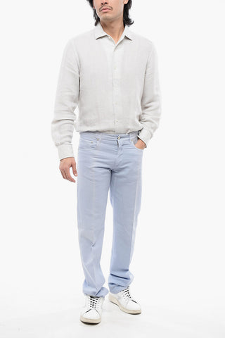 ID 5-Pocketed Linen Blend Pants with Belt Loops