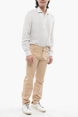 ID 5-Pocket Stretch-Cotton Trousers with Belt Loops