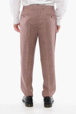 Pantaloni in Misto Lana e Seta con Effetto Sfumato