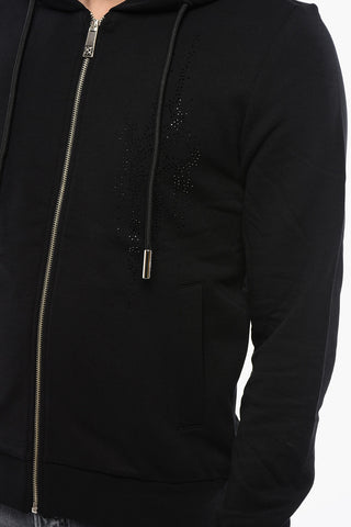 기모 면 후드 집업 스웨트셔츠 트라이벌 스트라스 장식