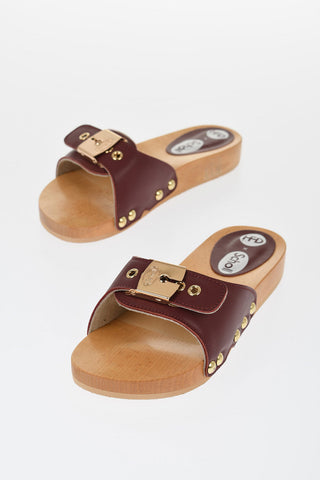 HFD Ledersandalen mit Schnalle im Gold-Effekt