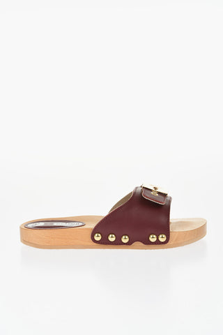 HFD Ledersandalen mit Schnalle im Gold-Effekt