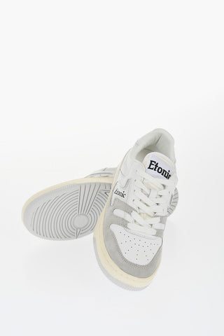 Two-Tone Leather Low-Top Sneakers