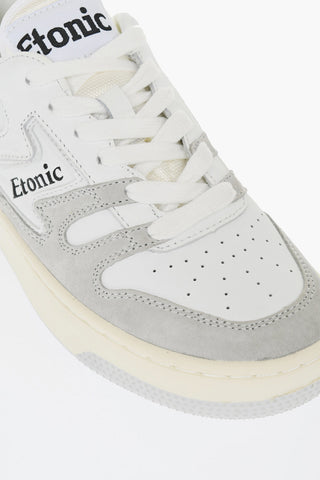 Two-Tone Leather Low-Top Sneakers