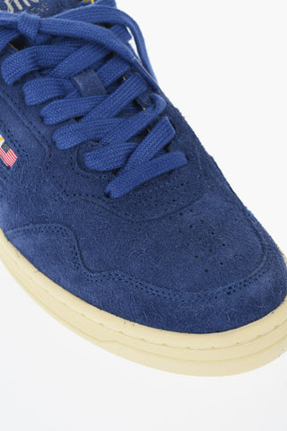 Sneakers Basse in Suede a Tinta Unita con Logo