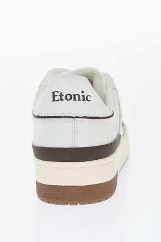 Leather and Suede Low-Top Sneakers with Contrast Details