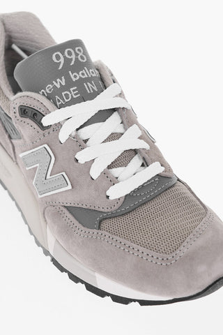 Sneakers Basse 998 in Camoscio e Tessuto Tecnico
