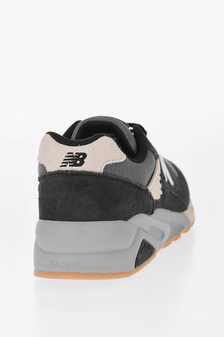 Suede and Mesh 580 Low-Top Sneakers with Contrast Details