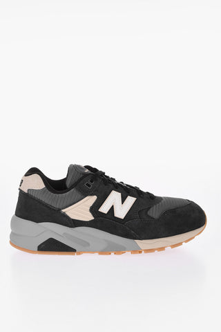 Suede and Mesh 580 Low-Top Sneakers with Contrast Details