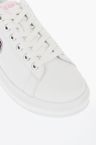 Leather KAPRI Low Top Sneakers with Glitter Detail and Iconic Logo