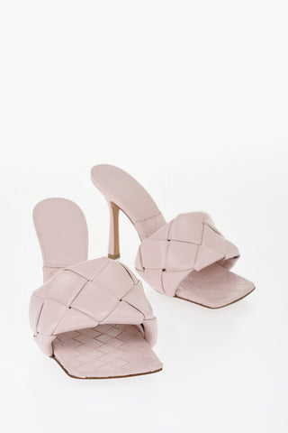 Solid Color Braided Leather Sandals 11cm