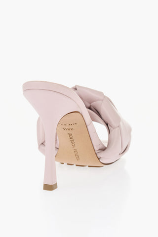 Solid Color Braided Leather Sandals 11cm