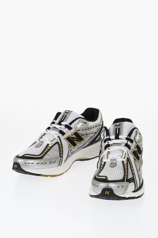 Leather and Fabric 1906R Low-Top Sneakers with Embossed Logo