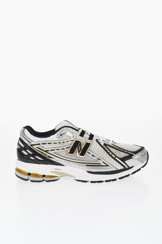 Leather and Fabric 1906R Low-Top Sneakers with Embossed Logo