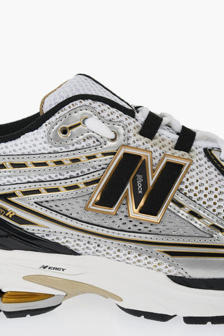 Leather and Fabric 1906R Low-Top Sneakers with Embossed Logo