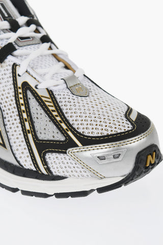 Leather and Fabric 1906R Low-Top Sneakers with Embossed Logo
