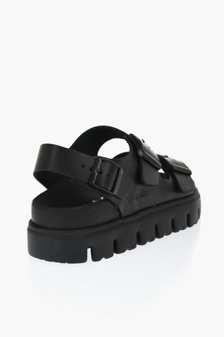 PAPILLIO Solid Color Leather MILANO CHUNKY PAP Slingback Sandals