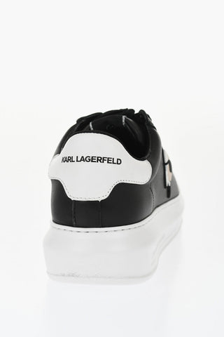Two-Tone Leather KAPRI Low Top Sneakers with Iconic Logo