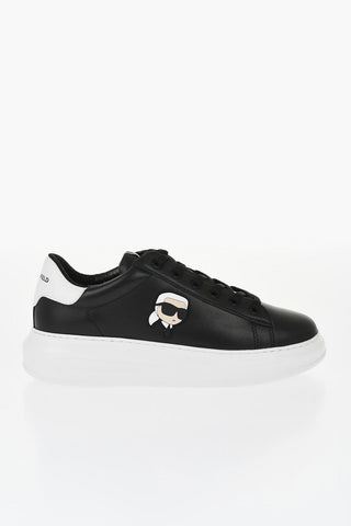 Two-Tone Leather KAPRI Low Top Sneakers with Iconic Logo