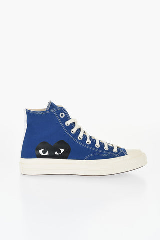 PLAY COMME DES GARCONS Sneakers Alte in Canvas con Stampa a Contrasto