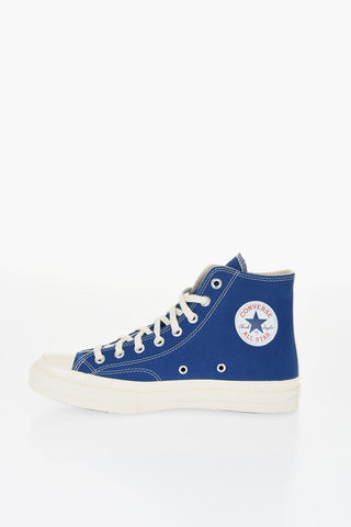 PLAY COMME DES GARCONS Sneakers Alte in Canvas con Stampa a Contrasto