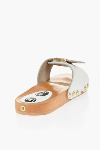 HFD Leather Sandals with Golden-Effect Buckle