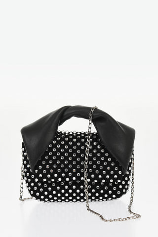 Leather NANO TWISTER Mini Bag Embellished with Rhinestones