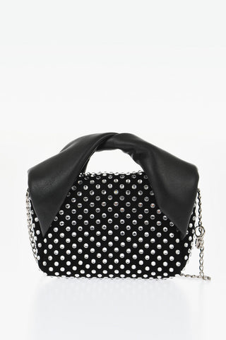 Leather NANO TWISTER Mini Bag Embellished with Rhinestones