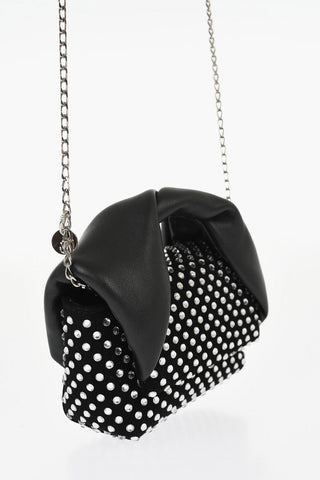 Leather NANO TWISTER Mini Bag Embellished with Rhinestones