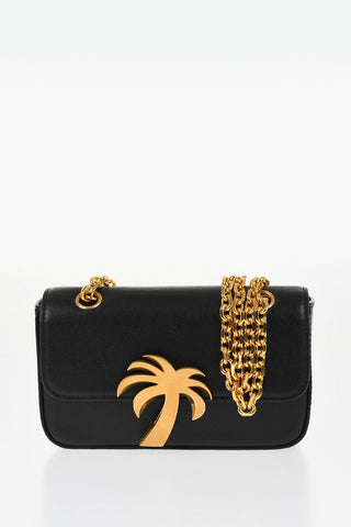 Leather PALM BRIDGE Shoulder Bag with Chain Shouder Strap