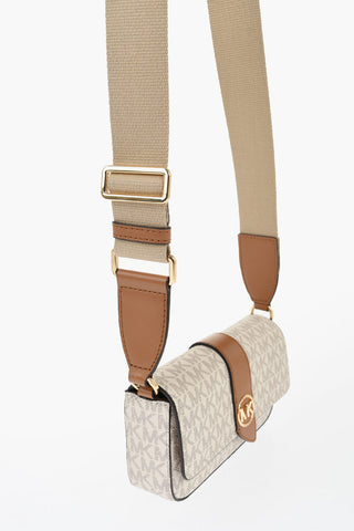MICHAEL Faux Leather Crossboby Bag with All Over Monogram