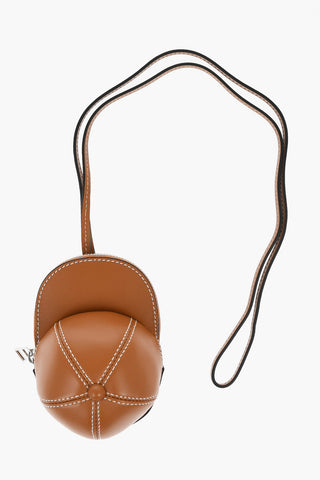 Mini Bag in Pelle con Design a Forma di Cappellino da Baseball