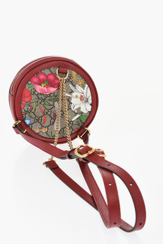 Leather OPHIDIA Backpack with Floral-Motif