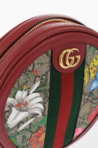 Leather OPHIDIA Backpack with Floral-Motif