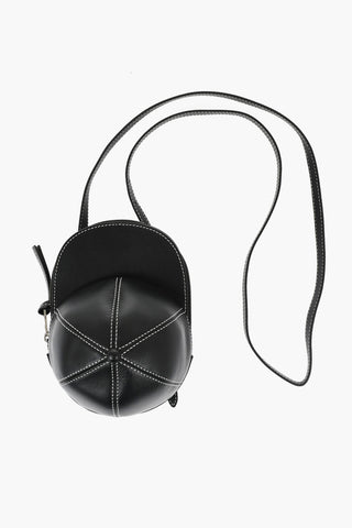 Leather Crossbody Bag with Cap Design